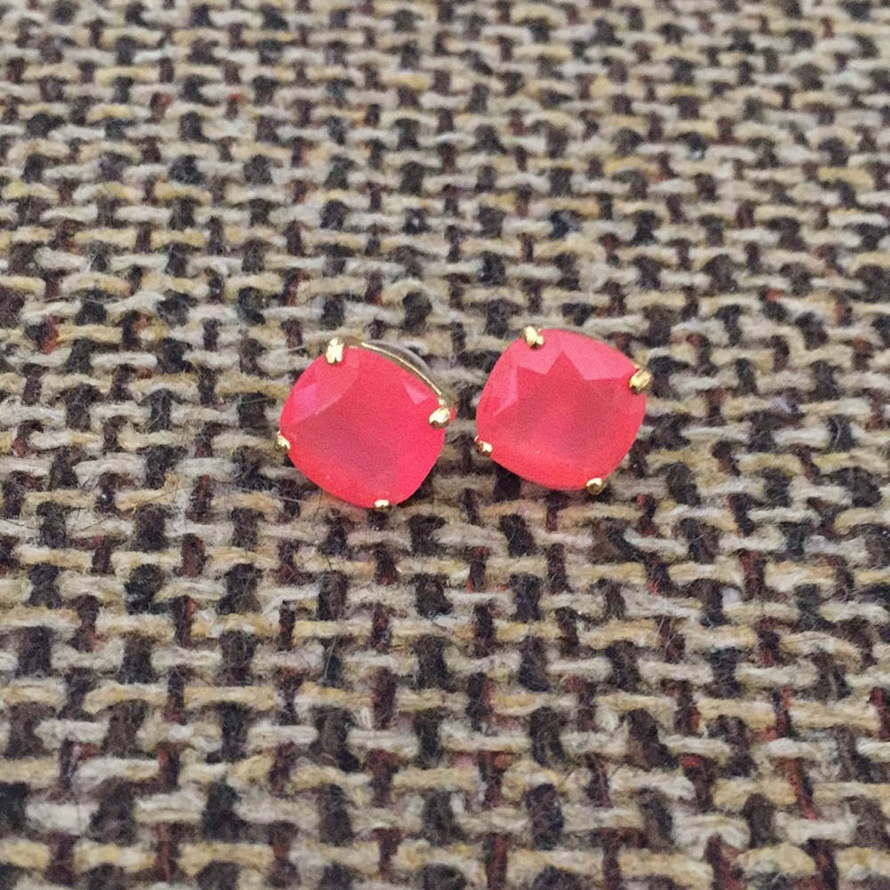 Kate Spade Square Stud Earrings - Hot Pink/Coral